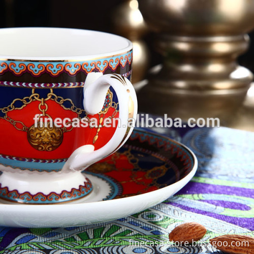210CC Luxury Fine Bone China Tea Cup and Saucer of Grand Banquet